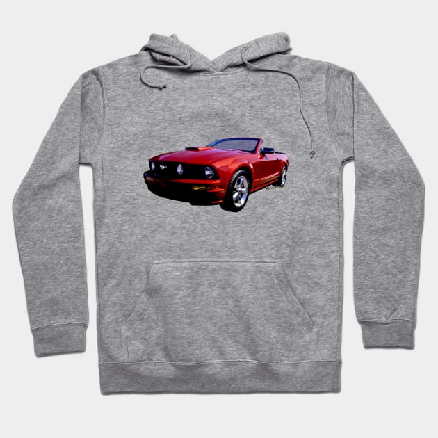 Red Mustang Convertible Hoodie by vivachas